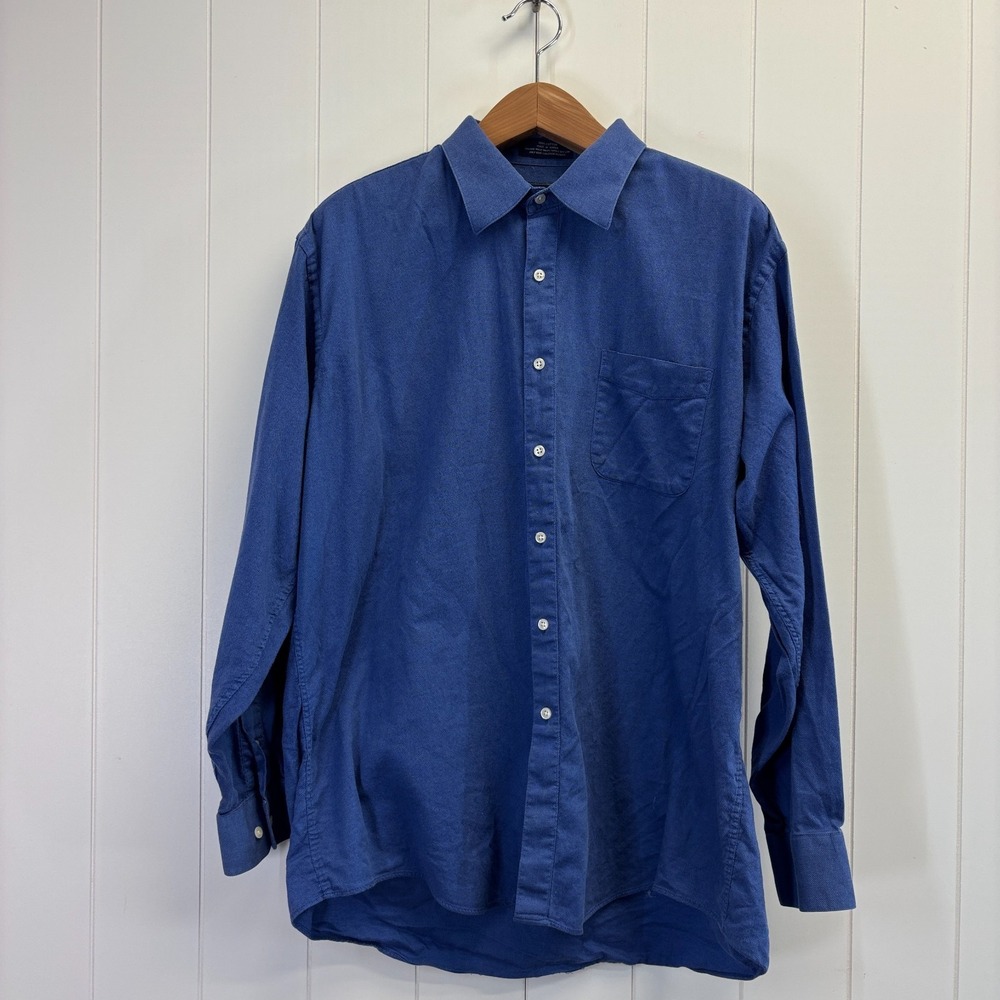 Vintage Chas Reed Classic Button Up Shirt Men Size 17.5 34/35 Blue Oxford Preppy
